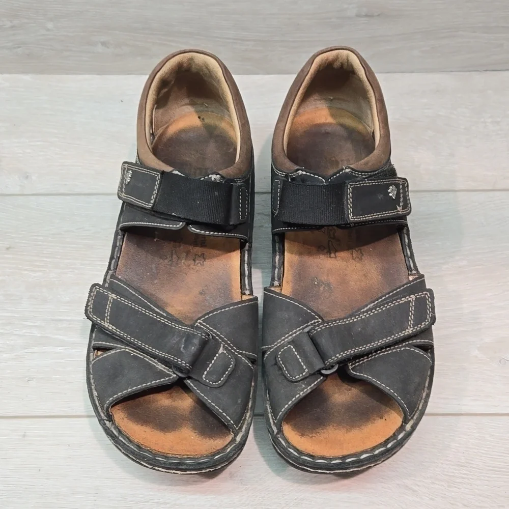 Finn Comfort Women Samara Leather Hook&loop Sandals shoes sz 42/11